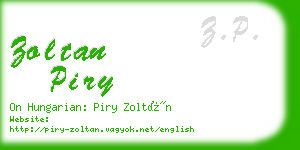 zoltan piry business card